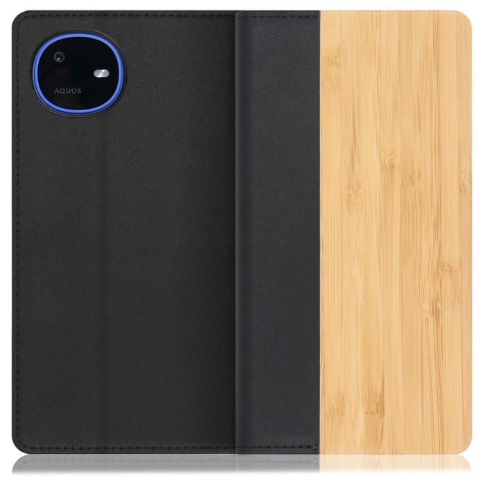 [ LOOF NATURE ] AQUOS wish6 SH-M36 スマホケース ケース カバー 手帳型ケース カード収納 マグネット付き 天然木 本革 ベルトなし [ AQUOS wish6 ]