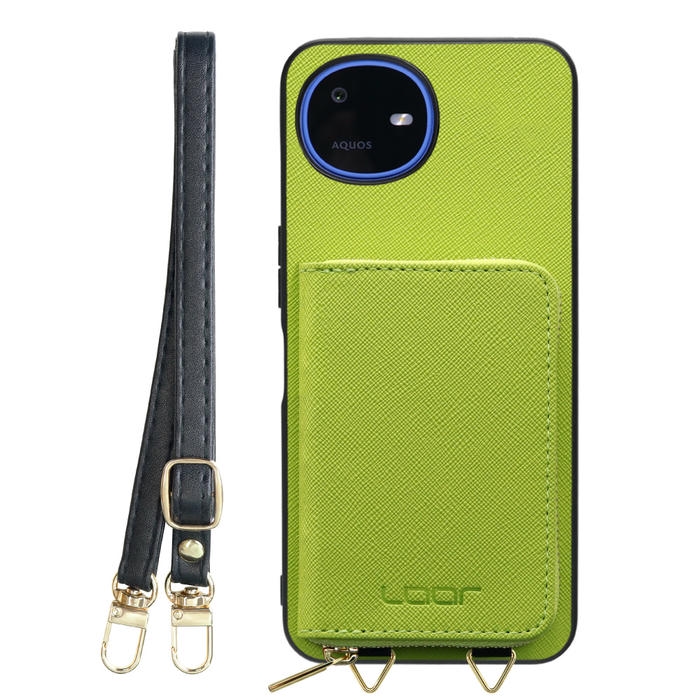 [ LOOF CASUAL-SHELL POUCH ] AQUOS wish6 SH-M36 ケース ショルダー スマホショルダー 背面 収納 ポーチ付き カバー スマホケース ストラップ レザー [ AQUOS wish6 ]