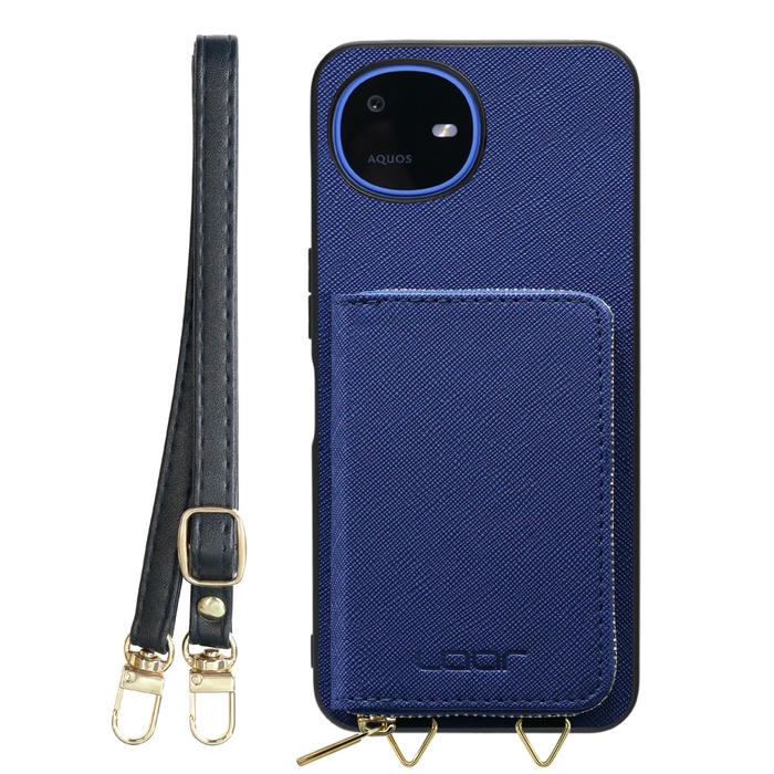 [ LOOF CASUAL-SHELL POUCH ] AQUOS wish6 SH-M36 ケース ショルダー スマホショルダー 背面 収納 ポーチ付き カバー スマホケース ストラップ レザー [ AQUOS wish6 ]