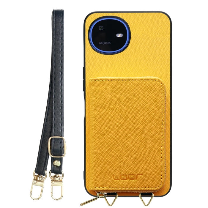 [ LOOF CASUAL-SHELL POUCH ] AQUOS wish6 SH-M36 ケース ショルダー スマホショルダー 背面 収納 ポーチ付き カバー スマホケース ストラップ レザー [ AQUOS wish6 ]