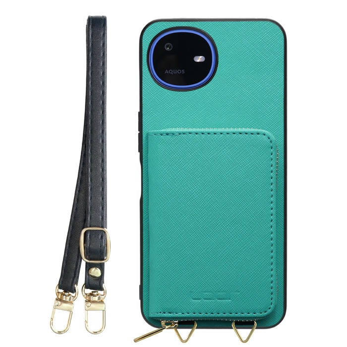 [ LOOF CASUAL-SHELL POUCH ] AQUOS wish6 SH-M36 ケース ショルダー スマホショルダー 背面 収納 ポーチ付き カバー スマホケース ストラップ レザー [ AQUOS wish6 ]