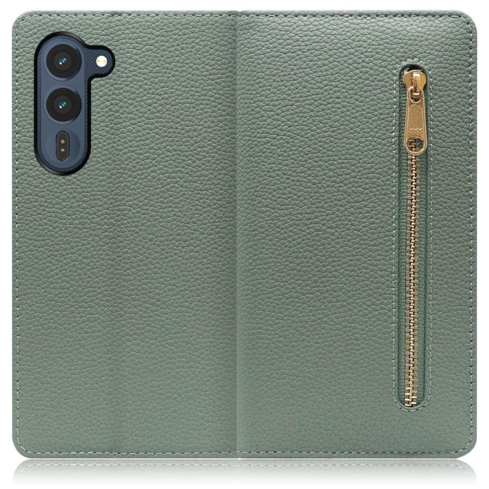[ LOOF POCKET ] arrows Alpha2 F-51G スマホケース ケース カバー 手帳型ケース カード収納 本革 マグネットなし ベルトなし ポケット ファスナー [ arrows Alpha2 ]