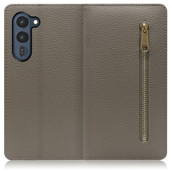 [ LOOF POCKET ] arrows Alpha2 F-51G スマホケース ケース カバー 手帳型ケース カード収納 本革 マグネットなし ベルトなし ポケット ファスナー [ arrows Alpha2 ]
