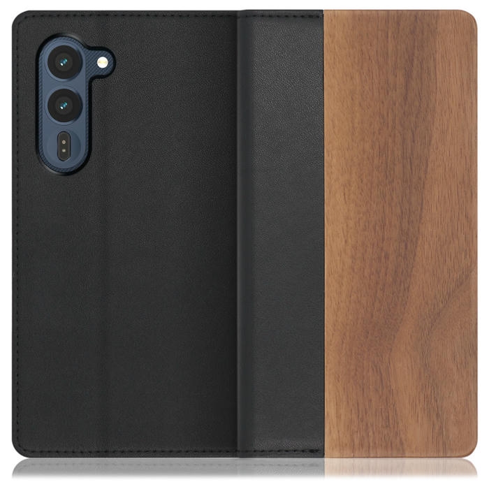 [ LOOF NATURE ] arrows Alpha2 F-51G スマホケース ケース カバー 手帳型ケース カード収納 マグネット付き 天然木 本革 ベルトなし [ arrows Alpha2 ]
