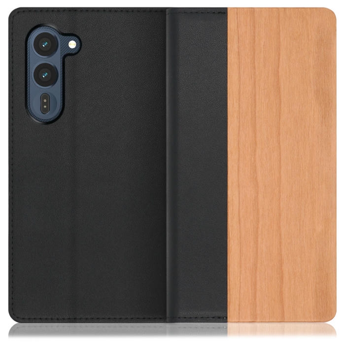 [ LOOF NATURE ] arrows Alpha2 F-51G スマホケース ケース カバー 手帳型ケース カード収納 マグネット付き 天然木 本革 ベルトなし [ arrows Alpha2 ]
