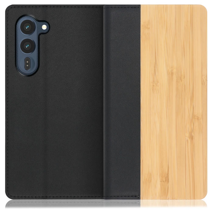 [ LOOF NATURE ] arrows Alpha2 F-51G スマホケース ケース カバー 手帳型ケース カード収納 マグネット付き 天然木 本革 ベルトなし [ arrows Alpha2 ]