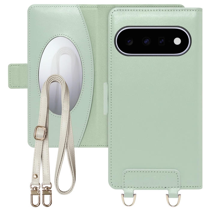 [ LOOF SWEET MIRROR ] Google Pixel 11  スマホケース  ショルダー付き手帳型スマホケース ミラー付き カードポケット 本革 [ Google Pixel 11 ]