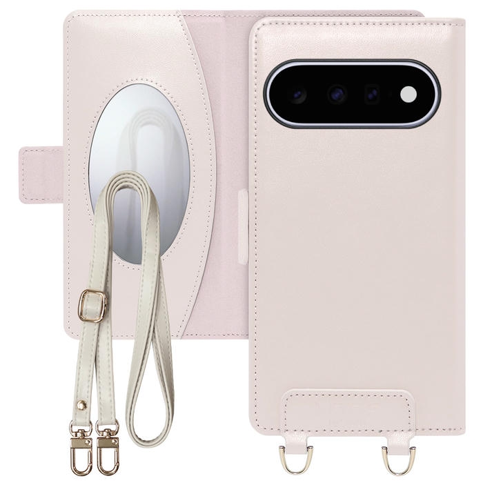 [ LOOF SWEET MIRROR ] Google Pixel 11  スマホケース  ショルダー付き手帳型スマホケース ミラー付き カードポケット 本革 [ Google Pixel 11 ]