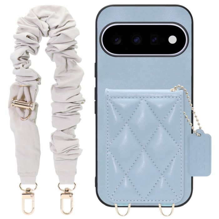 [ LOOF SWEET-SHELL SHUSHU ] Google Pixel 11  スマホケース キルティング加工のカードケース付き シュシュストラップ付き マグネット内蔵 カード収納 本革 パステルカラー [ Google Pixel 11 ]