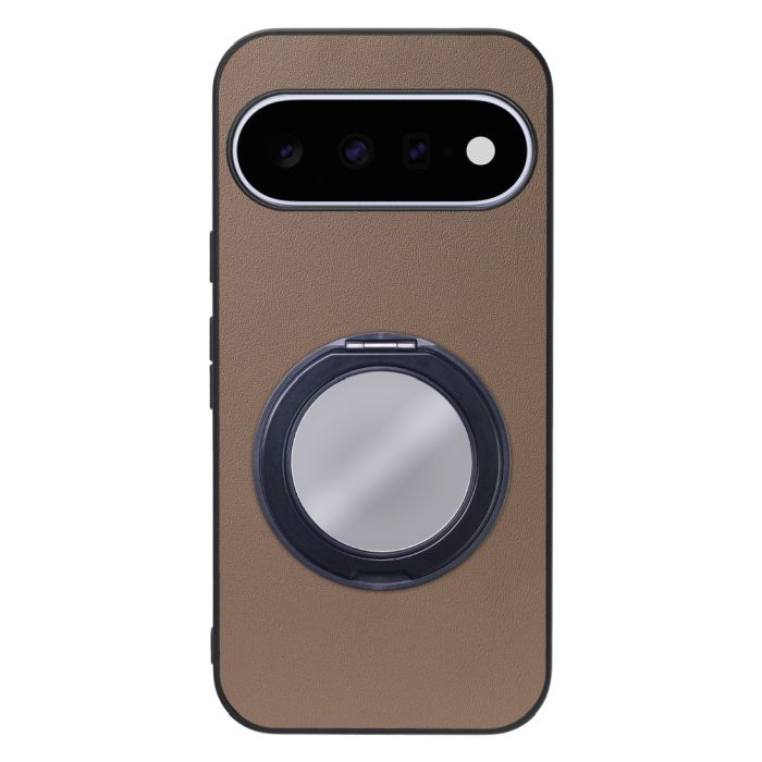 [ LOOF RING-SHELL (ミラー Ver.) ] Google Pixel 11  スマホケース 背面 ケース カバー ミラー付きスマホリング スタンド 本革 レザー 落下防止  [ Google Pixel 11 ]