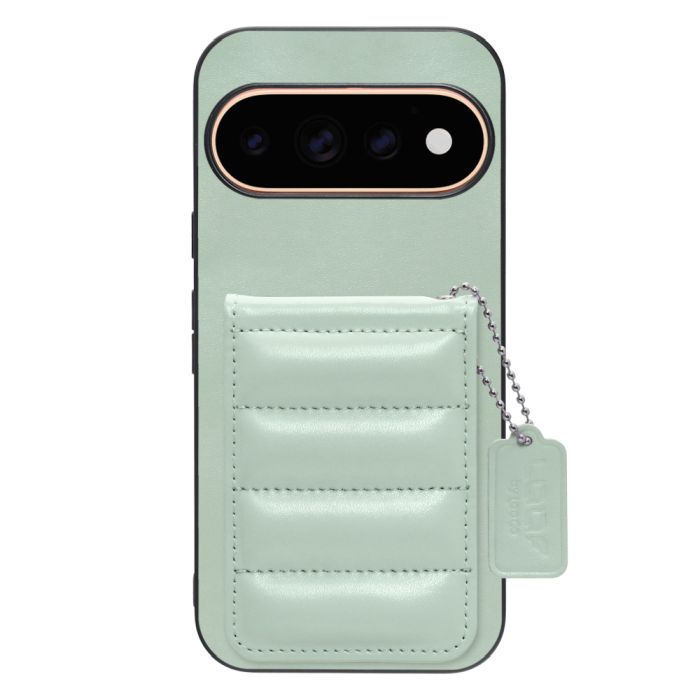[ LOOF SWEET-SHELL CARD ] Google Pixel 11 Pro  スマホケース キルティング加工のカードケース付き マグネット内蔵 カード収納 本革 レザータグ＆チェーン付き パステルカラー [ Google Pixel 11 Pro ]
