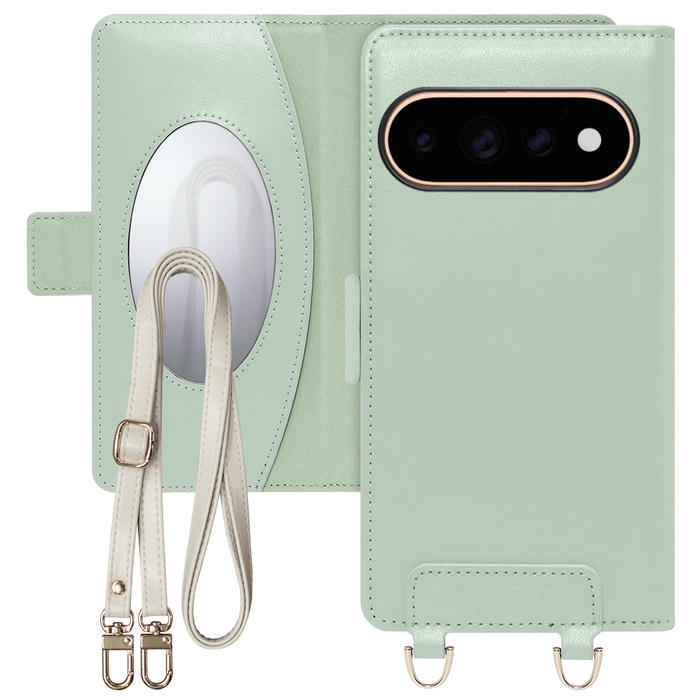 [ LOOF SWEET MIRROR ] Google Pixel 11 Pro  スマホケース  ショルダー付き手帳型スマホケース ミラー付き カードポケット 本革 [ Google Pixel 11 Pro ]