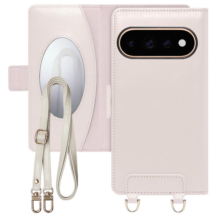 [ LOOF SWEET MIRROR ] Google Pixel 11 Pro  スマホケース  ショルダー付き手帳型スマホケース ミラー付き カードポケット 本革 [ Google Pixel 11 Pro ]