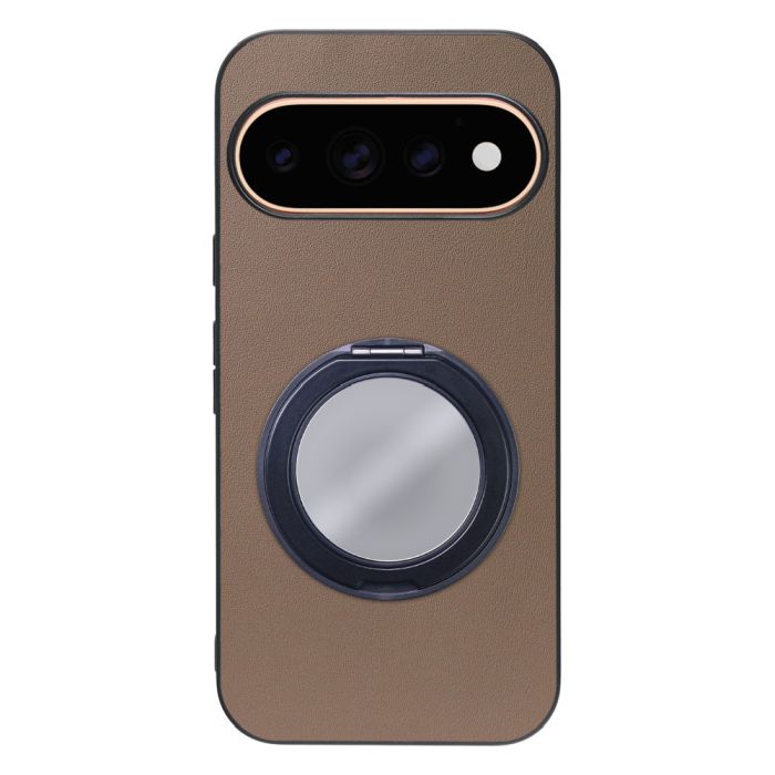 [ LOOF RING-SHELL (ミラー Ver.) ] Google Pixel 11 Pro  スマホケース 背面 ケース カバー ミラー付きスマホリング スタンド 本革 レザー 落下防止  [ Google Pixel 11 Pro ]