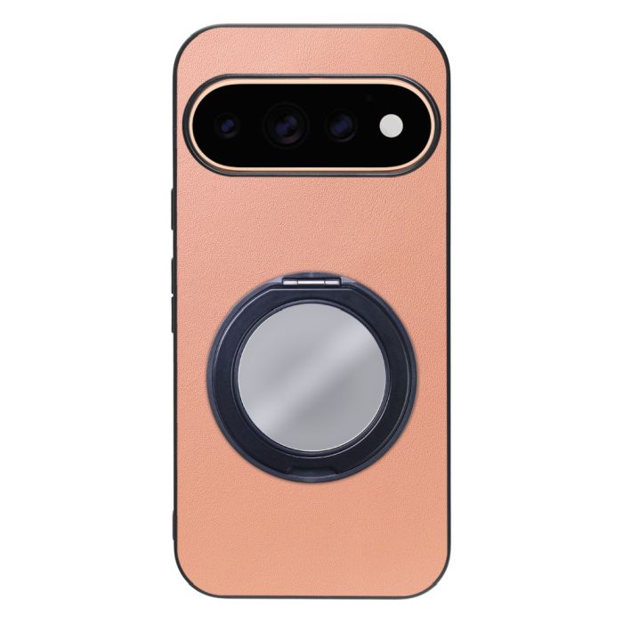 [ LOOF RING-SHELL (ミラー Ver.) ] Google Pixel 11 Pro  スマホケース 背面 ケース カバー ミラー付きスマホリング スタンド 本革 レザー 落下防止  [ Google Pixel 11 Pro ]