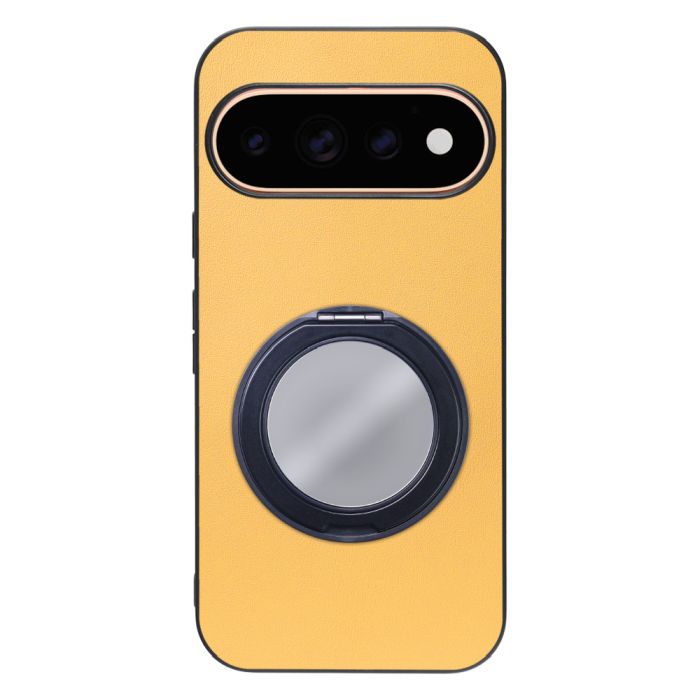 [ LOOF RING-SHELL (ミラー Ver.) ] Google Pixel 11 Pro  スマホケース 背面 ケース カバー ミラー付きスマホリング スタンド 本革 レザー 落下防止  [ Google Pixel 11 Pro ]