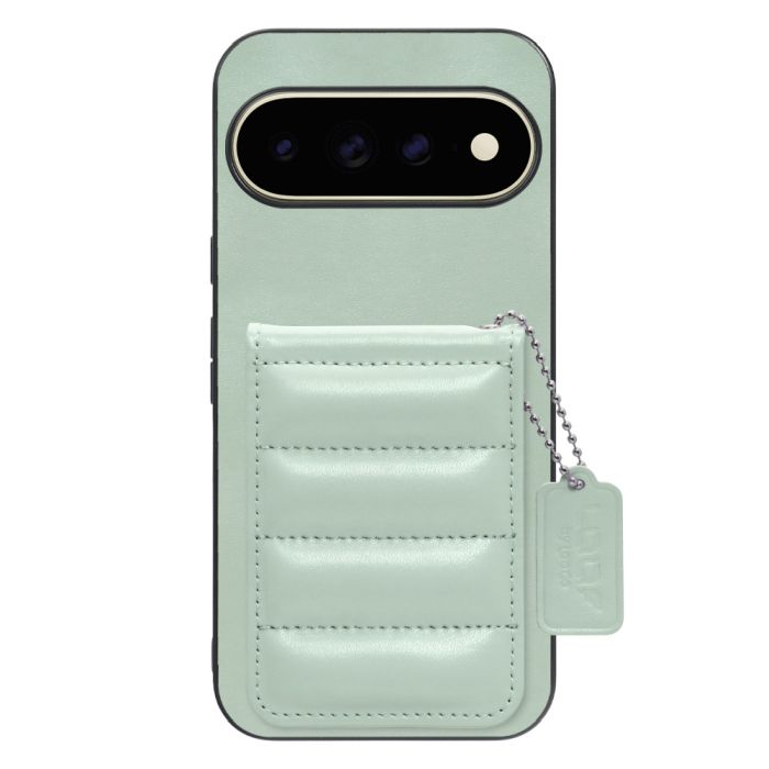 [ LOOF SWEET-SHELL CARD ] Google Pixel 11 Pro XL  スマホケース キルティング加工のカードケース付き マグネット内蔵 カード収納 本革 レザータグ＆チェーン付き パステルカラー [ Google Pixel 11 Pro XL ]