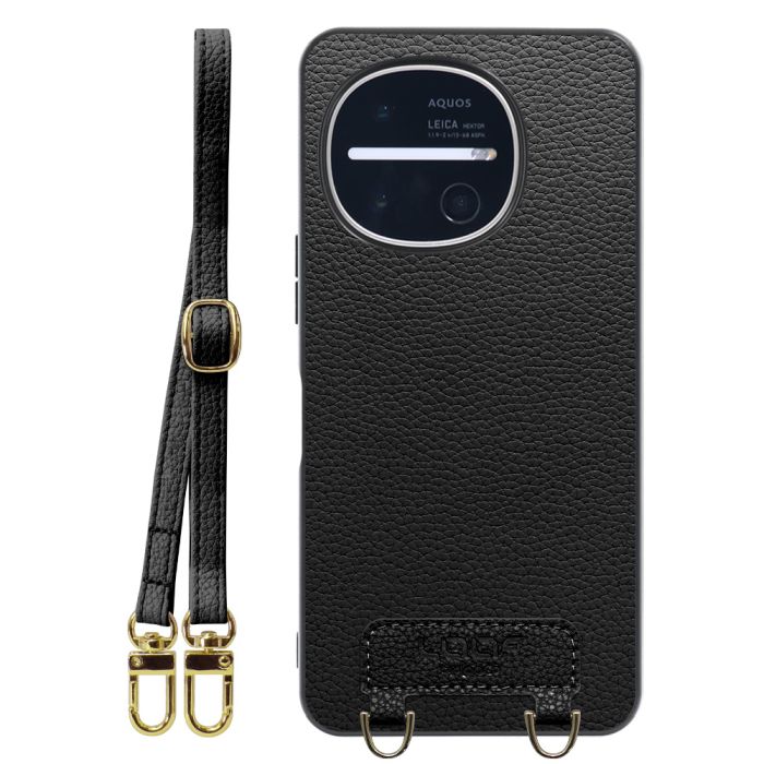[ LOOF LUXURY-SHELL SHOULDER ] AQUOS R11 SH-51G SH-M35 ショルダーストラップ付き シンプルでスマート 本革 シェル型ケース ショルダー ストラップ スマホショルダー [ AQUOS R11 ]