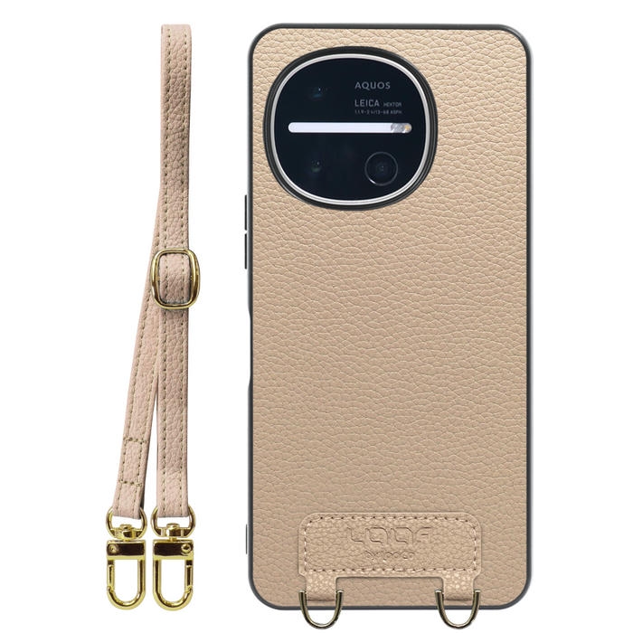 [ LOOF LUXURY-SHELL SHOULDER ] AQUOS R11 SH-51G SH-M35 ショルダーストラップ付き シンプルでスマート 本革 シェル型ケース ショルダー ストラップ スマホショルダー [ AQUOS R11 ]