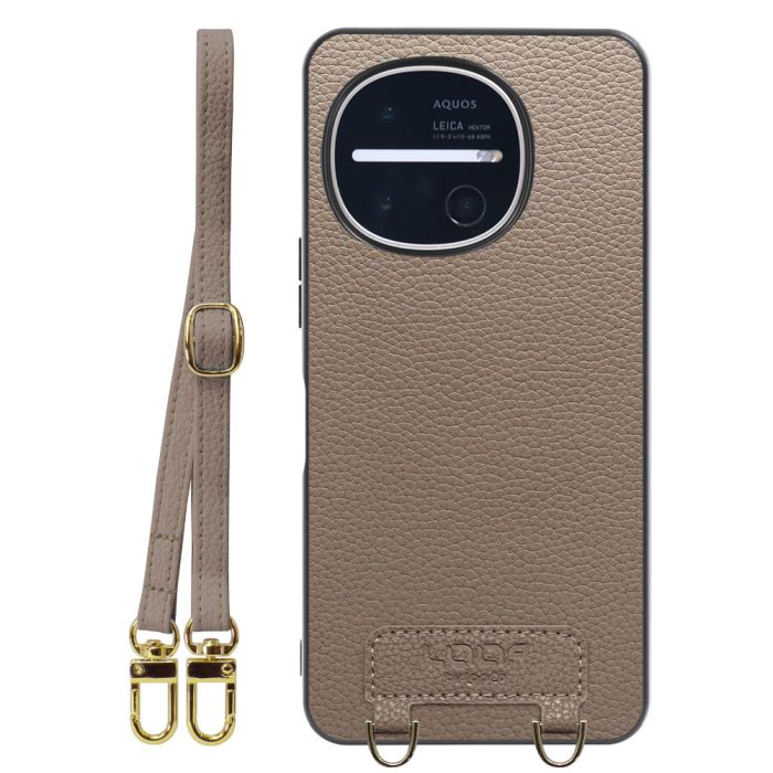 [ LOOF LUXURY-SHELL SHOULDER ] AQUOS R11 SH-51G SH-M35 ショルダーストラップ付き シンプルでスマート 本革 シェル型ケース ショルダー ストラップ スマホショルダー [ AQUOS R11 ]