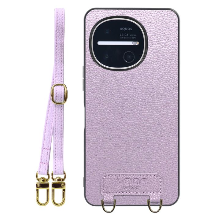 [ LOOF LUXURY-SHELL SHOULDER ] AQUOS R11 SH-51G SH-M35 ショルダーストラップ付き シンプルでスマート 本革 シェル型ケース ショルダー ストラップ スマホショルダー [ AQUOS R11 ]