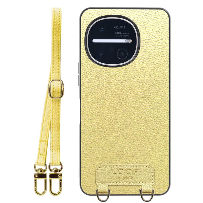 [ LOOF LUXURY-SHELL SHOULDER ] AQUOS R11 SH-51G SH-M35 ショルダーストラップ付き シンプルでスマート 本革 シェル型ケース ショルダー ストラップ スマホショルダー [ AQUOS R11 ]