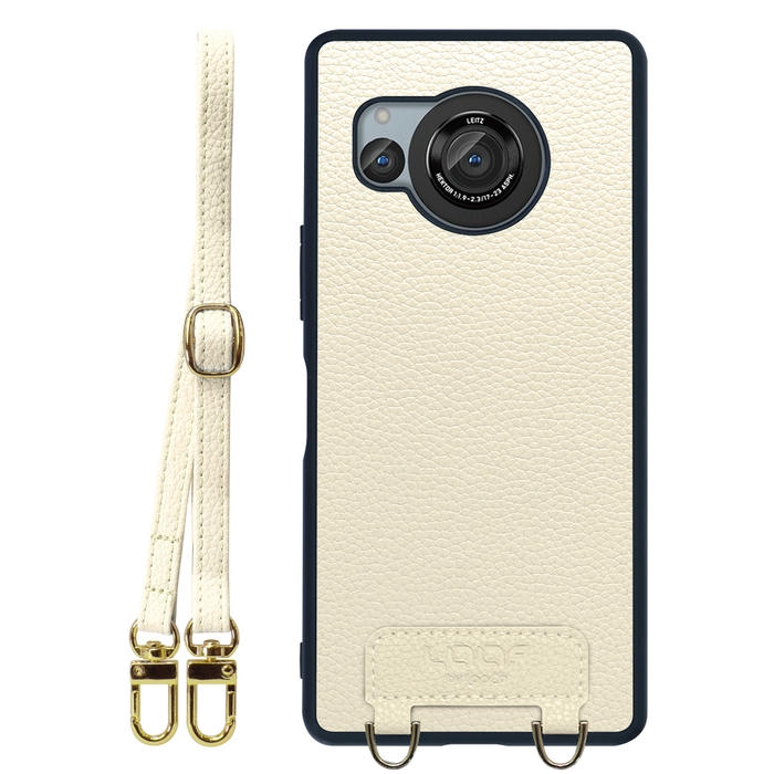 [ LOOF LUXURY-SHELL SHOULDER ] AQUOS R8 SH-52D AQUOSR8 ショルダーストラップ付き シンプルでスマート 本革 シェル型ケース ショルダー ストラップ スマホショルダー [ AQUOS R8 ]