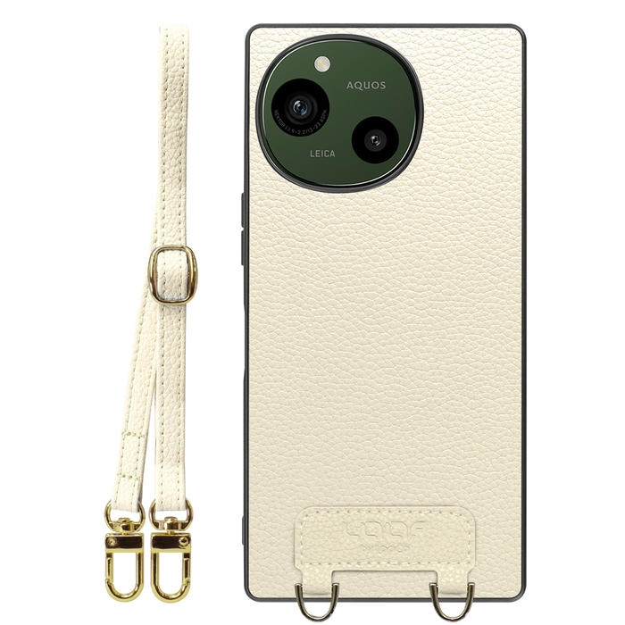 [ LOOF LUXURY-SHELL SHOULDER ] AQUOS R9 / R10 SH-51E SH-51F ショルダーストラップ付き シンプルでスマート 本革 シェル型ケース ショルダー ストラップ スマホショルダー [ AQUOS R9 / R10 ]