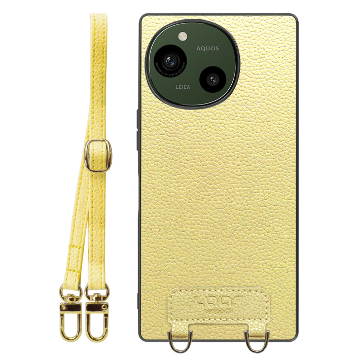 [ LOOF LUXURY-SHELL SHOULDER ] AQUOS R9 / R10 SH-51E SH-51F ショルダーストラップ付き シンプルでスマート 本革 シェル型ケース ショルダー ストラップ スマホショルダー [ AQUOS R9 / R10 ]