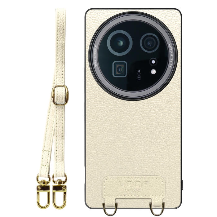 [ LOOF LUXURY-SHELL SHOULDER ] AQUOS R9 pro SH-54E ショルダーストラップ付き シンプルでスマート 本革 シェル型ケース ショルダー ストラップ スマホショルダー [ AQUOS R9 pro ]