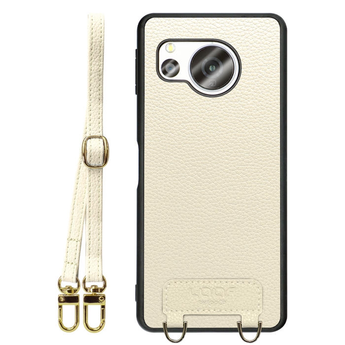 [ LOOF LUXURY-SHELL SHOULDER ] AQUOS sense8 SH-54D / SHG11 sense 8 ショルダーストラップ付き シンプルでスマート 本革 シェル型ケース ショルダー ストラップ スマホショルダー [ AQUOS sense8 ]