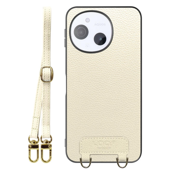 [ LOOF LUXURY-SHELL SHOULDER ] AQUOS sense9 SH-53E SHG14 SH-M2 SH-53F SH-M33 ショルダーストラップ付き シンプルでスマート 本革 シェル型ケース ショルダー ストラップ スマホショルダー [ AQUOS sense9 / sense10 ]