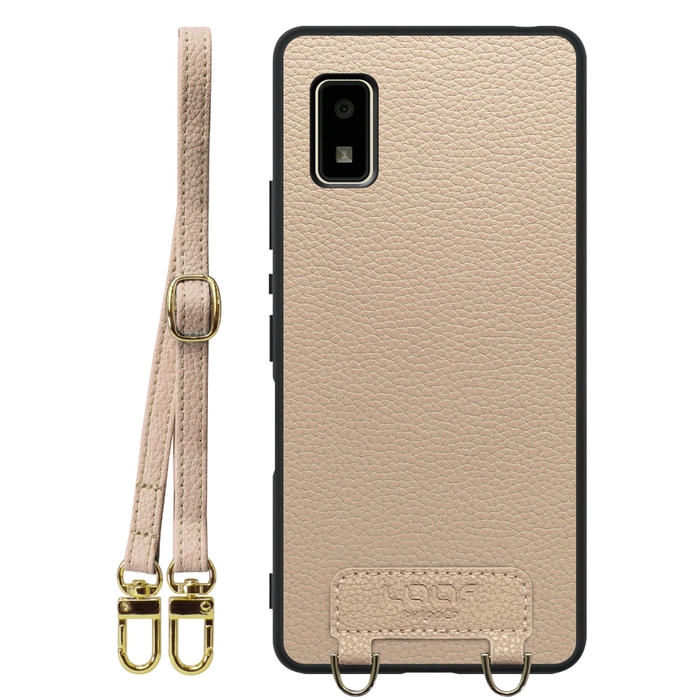 [ LOOF LUXURY-SHELL SHOULDER ] AQUOS wish2 / wish  ショルダーストラップ付き シンプルでスマート 本革 シェル型ケース ショルダー ストラップ スマホショルダー [ AQUOS wish/wish2 ]