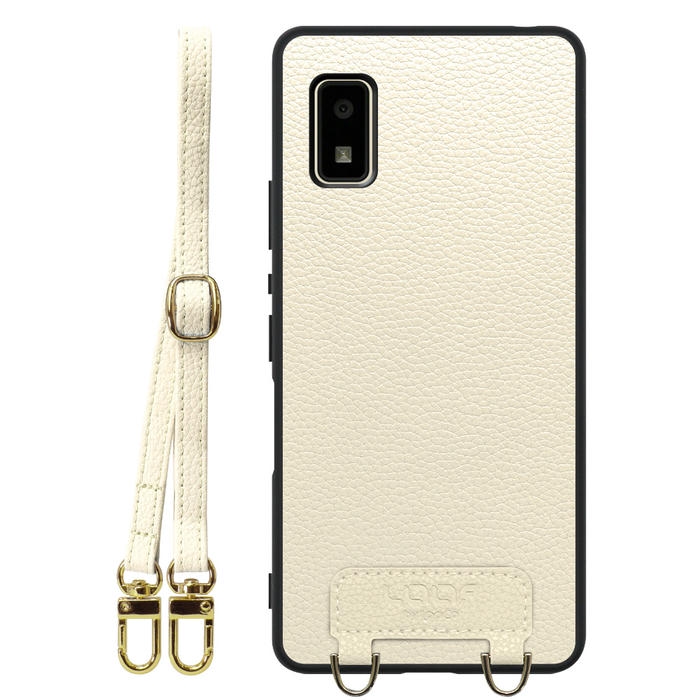 [ LOOF LUXURY-SHELL SHOULDER ] AQUOS wish2 / wish  ショルダーストラップ付き シンプルでスマート 本革 シェル型ケース ショルダー ストラップ スマホショルダー [ AQUOS wish/wish2 ]