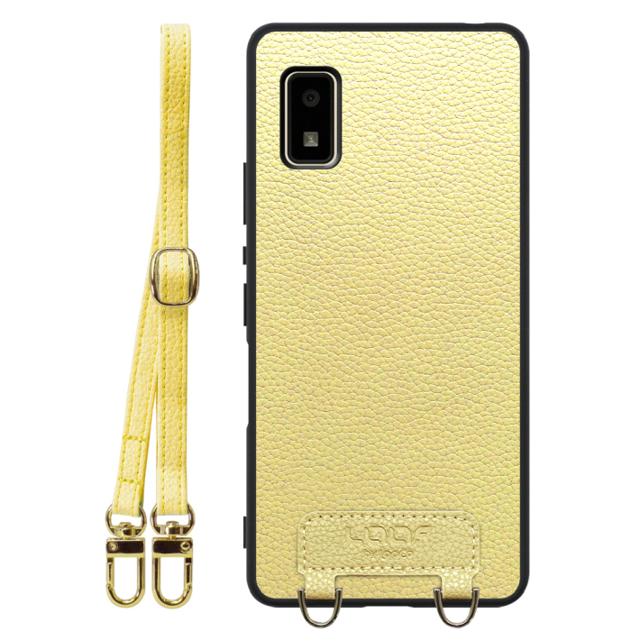[ LOOF LUXURY-SHELL SHOULDER ] AQUOS wish2 / wish  ショルダーストラップ付き シンプルでスマート 本革 シェル型ケース ショルダー ストラップ スマホショルダー [ AQUOS wish/wish2 ]