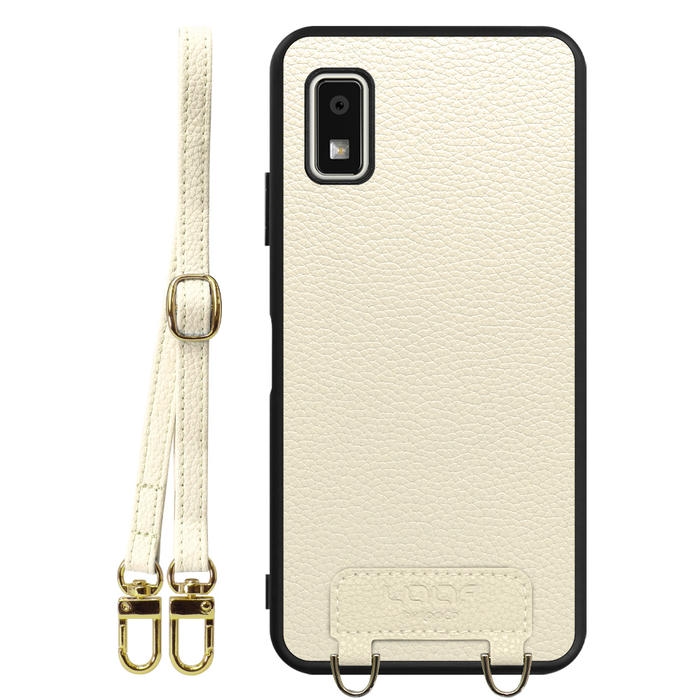 [ LOOF LUXURY-SHELL SHOULDER ] AQUOS wish3 SH-53D / A303SH / A302SH  ショルダーストラップ付き シンプルでスマート 本革 シェル型ケース ショルダー ストラップ スマホショルダー [ AQUOS wish3 ]