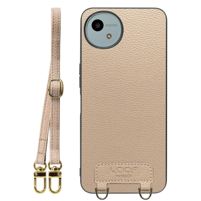 [ LOOF LUXURY-SHELL SHOULDER ] AQUOS wish4 SH-52E ショルダーストラップ付き シンプルでスマート 本革 シェル型ケース ショルダー ストラップ スマホショルダー [ AQUOS wish4 ]