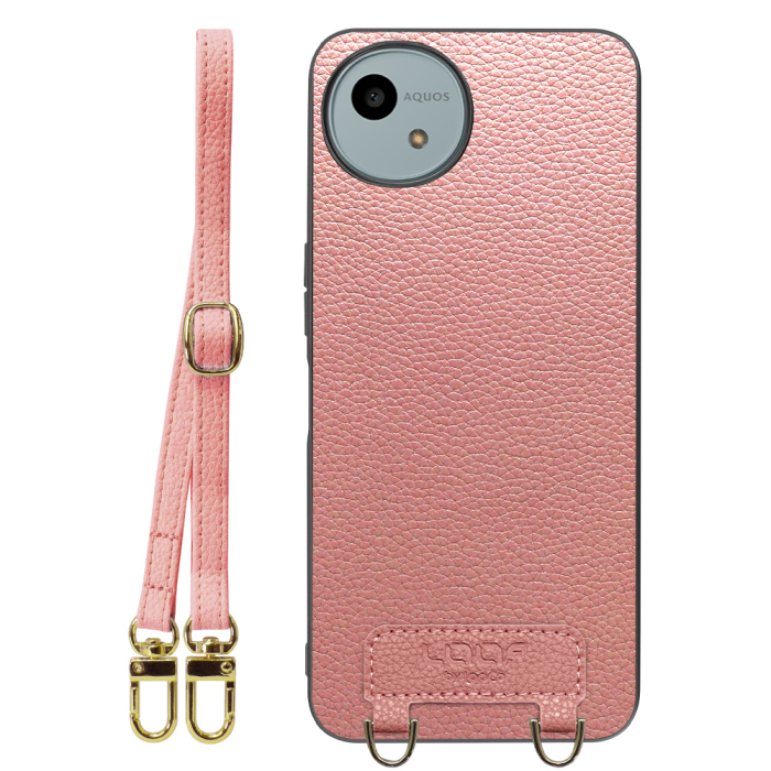 [ LOOF LUXURY-SHELL SHOULDER ] AQUOS wish4 SH-52E ショルダーストラップ付き シンプルでスマート 本革 シェル型ケース ショルダー ストラップ スマホショルダー [ AQUOS wish4 ]