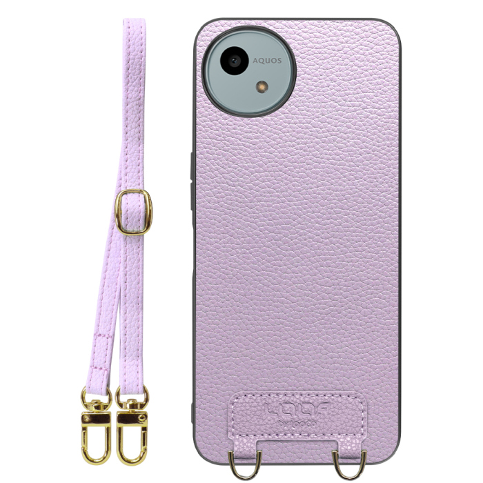 [ LOOF LUXURY-SHELL SHOULDER ] AQUOS wish4 SH-52E ショルダーストラップ付き シンプルでスマート 本革 シェル型ケース ショルダー ストラップ スマホショルダー [ AQUOS wish4 ]