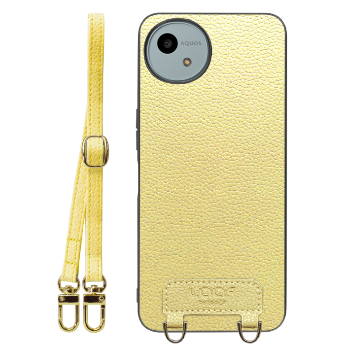[ LOOF LUXURY-SHELL SHOULDER ] AQUOS wish4 SH-52E ショルダーストラップ付き シンプルでスマート 本革 シェル型ケース ショルダー ストラップ スマホショルダー [ AQUOS wish4 ]
