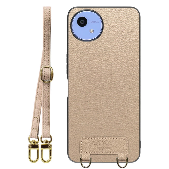 [ LOOF LUXURY-SHELL SHOULDER ] AQUOS wish5 アクオス SH-52F ショルダーストラップ付き シンプルでスマート 本革 シェル型ケース ショルダー ストラップ スマホショルダー [ AQUOS wish5 ]