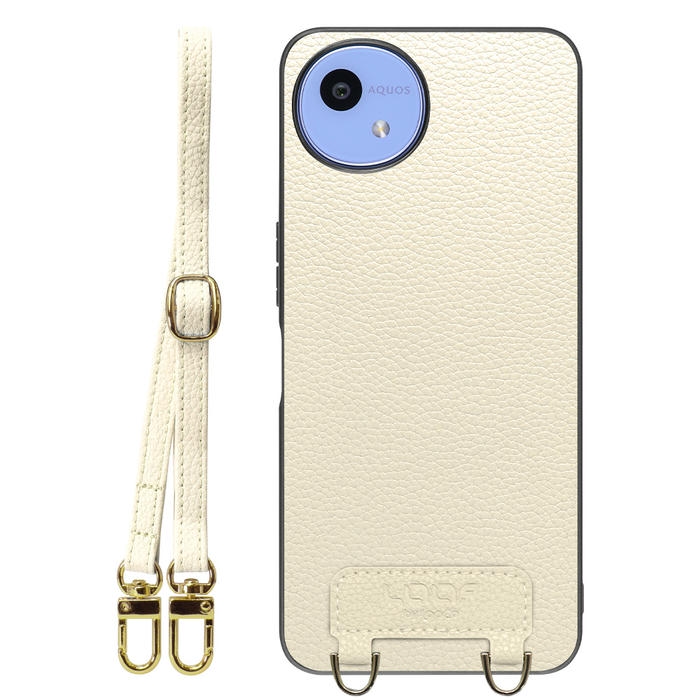 [ LOOF LUXURY-SHELL SHOULDER ] AQUOS wish5 アクオス SH-52F ショルダーストラップ付き シンプルでスマート 本革 シェル型ケース ショルダー ストラップ スマホショルダー [ AQUOS wish5 ]