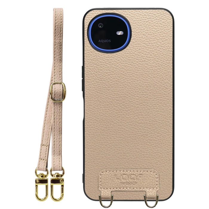 [ LOOF LUXURY-SHELL SHOULDER ] AQUOS wish6 SH-M36 ショルダーストラップ付き シンプルでスマート 本革 シェル型ケース ショルダー ストラップ スマホショルダー [ AQUOS wish6 ]