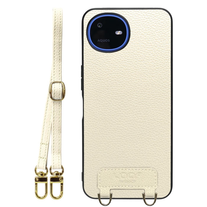 [ LOOF LUXURY-SHELL SHOULDER ] AQUOS wish6 SH-M36 ショルダーストラップ付き シンプルでスマート 本革 シェル型ケース ショルダー ストラップ スマホショルダー [ AQUOS wish6 ]