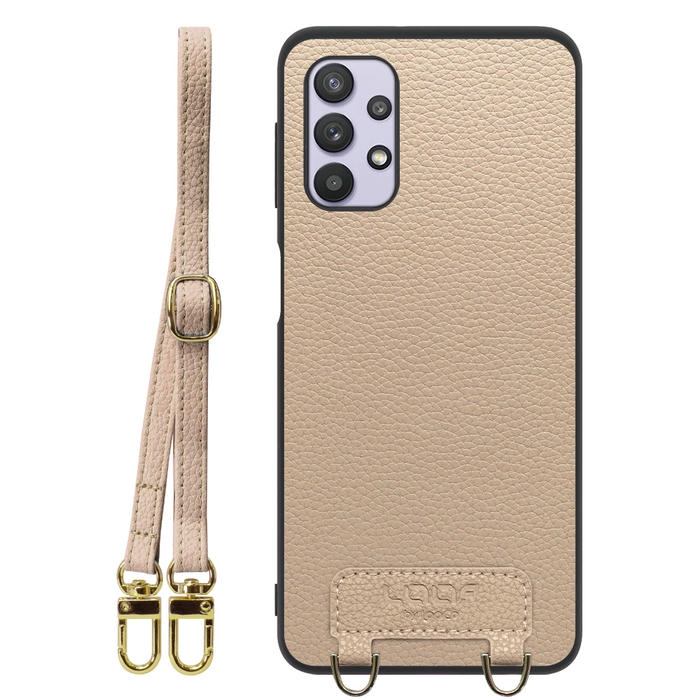 [ LOOF LUXURY-SHELL SHOULDER ] Galaxy A32 5G SCG08 a325g ショルダーストラップ付き シンプルでスマート 本革 シェル型ケース ショルダー ストラップ スマホショルダー [ Galaxy A32 5G ]