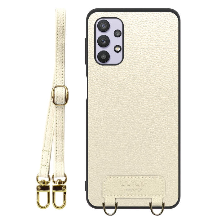 [ LOOF LUXURY-SHELL SHOULDER ] Galaxy A32 5G SCG08 a325g ショルダーストラップ付き シンプルでスマート 本革 シェル型ケース ショルダー ストラップ スマホショルダー [ Galaxy A32 5G ]