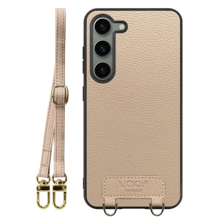 [ LOOF LUXURY-SHELL SHOULDER ] Galaxy S23  ショルダーストラップ付き シンプルでスマート 本革 シェル型ケース ショルダー ストラップ スマホショルダー [ Galaxy S23 ]