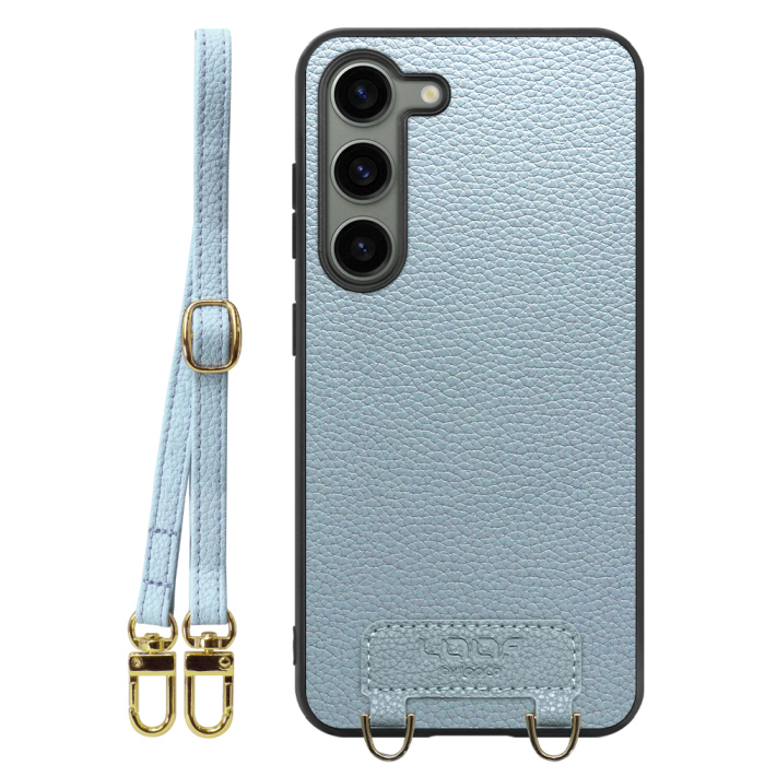[ LOOF LUXURY-SHELL SHOULDER ] Galaxy S23  ショルダーストラップ付き シンプルでスマート 本革 シェル型ケース ショルダー ストラップ スマホショルダー [ Galaxy S23 ]