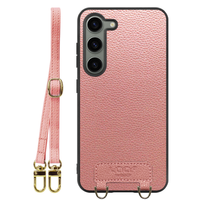[ LOOF LUXURY-SHELL SHOULDER ] Galaxy S23  ショルダーストラップ付き シンプルでスマート 本革 シェル型ケース ショルダー ストラップ スマホショルダー [ Galaxy S23 ]