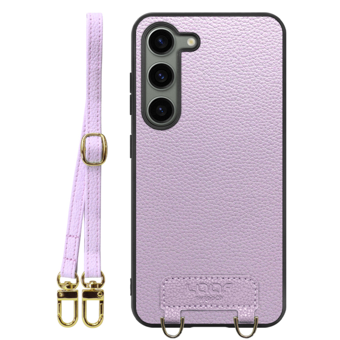 [ LOOF LUXURY-SHELL SHOULDER ] Galaxy S23  ショルダーストラップ付き シンプルでスマート 本革 シェル型ケース ショルダー ストラップ スマホショルダー [ Galaxy S23 ]